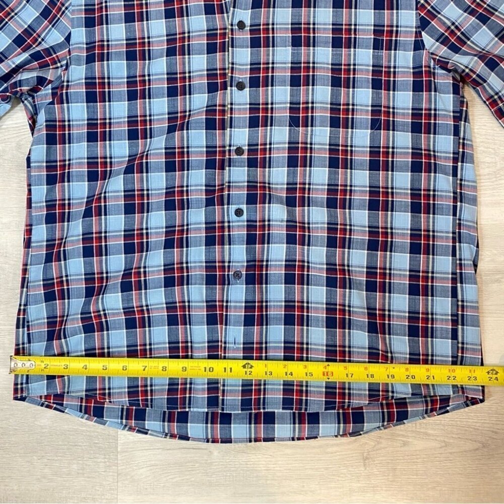 Haupt Regular Fit Short Sleeve Dress Shirt - Neck 16.5 41/42 Blue Plaid - Picture 11 of 17
